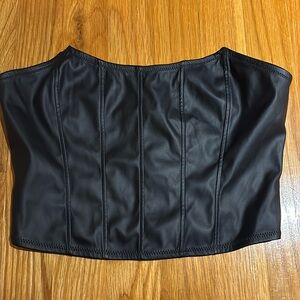 Leather strapless top!